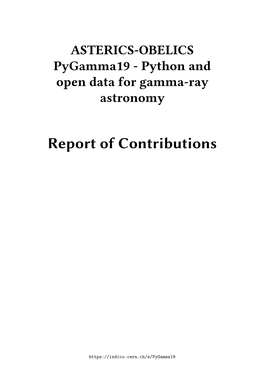 Report of Contributions