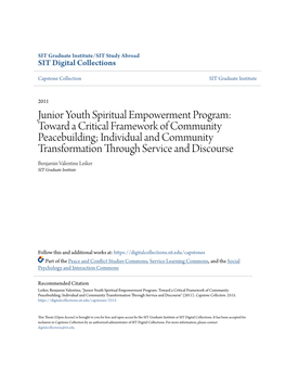 Junior Youth Spiritual Empowerment Program