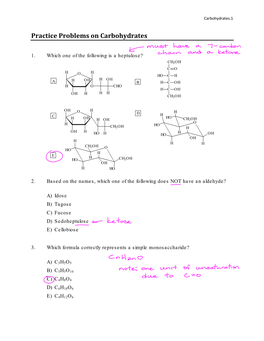 Practice Problems on Carbohydrates