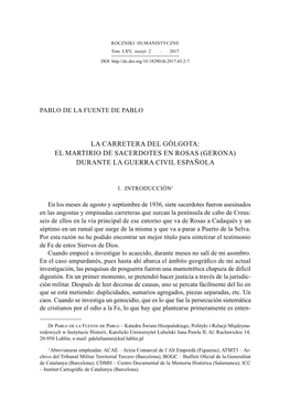 El Martirio De Sacerdotes En Rosas (Gerona) Durante La Guerra Civil Española