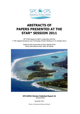 Abstracts of Papers Presented at the Star* Session 2011