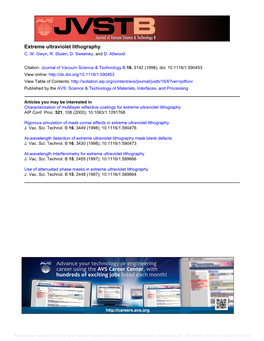 Extreme Ultraviolet Lithography C