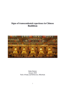 Signs of Transcendental Experience in Chinese Buddhism