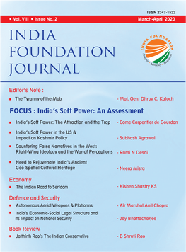 India Foundation Journal March April 2020