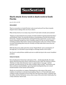 Shark Attack: Every Week Is Shark Week in South Florida