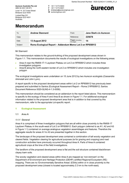 Roma Ecological Assessment Report