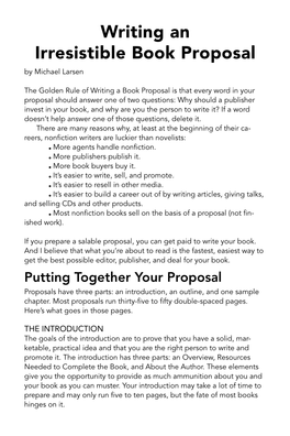 Writing an Irresistible Book Proposal by Michael Larsen