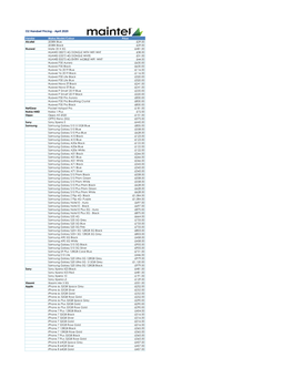 O2 Handset Pricing - April 2020