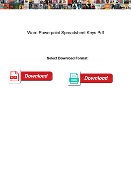 Word Powerpoint Spreadsheet Keys Pdf