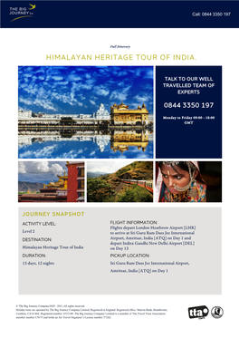 Himalayan Heritage Tour of India