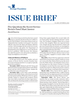 5 Questions the Secret Service Review Panel Must Answer