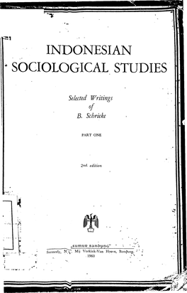 Indonesian Sociological Studies