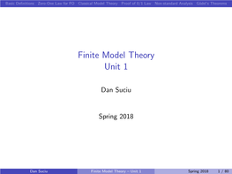 Finite Model Theory Unit 1