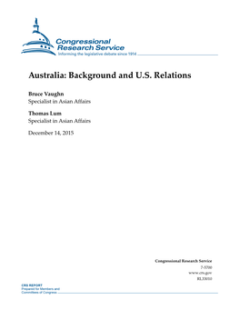 Australia: Background and U.S. Relations