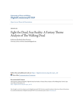 Fight the Dead, Fear Reality: a Fantasy Theme Analysis of the Walking Dead