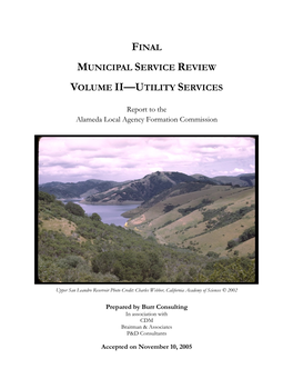 Final Municipal Service Review Volume Ii—Utility Services