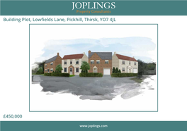 Building Plot, Lowfields Lane, Pickhill, Thirsk, YO7 4JL £450,000