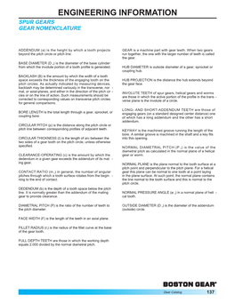 Engineering Information Spur Gears Gear Nomenclature