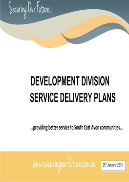 Development Division Service Delivery Plans