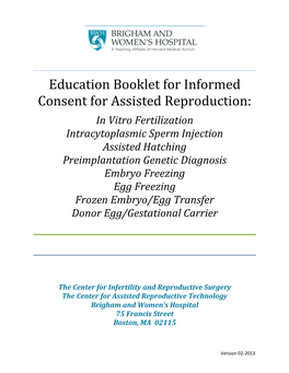 Education Booklet for Informed Consent for Assisted Reproduction