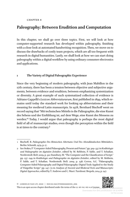 Paleography: Between Erudition and Computation