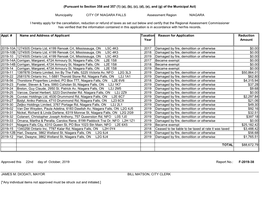 Pursuant to Section 358 and 357 (1) (A), (B), (C), (D), (E), and (G) of the Municipal Act