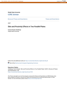 Skin and Proximity Effects in Two Parallel Plates