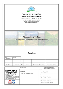 Piano Di Classifica Per Il Riparto Della Contribuenza Consortile