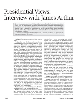 Presidential Views: Interview with James Arthur