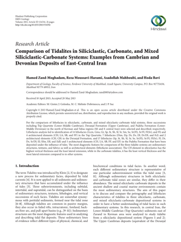 Comparison of Tidalites in Siliciclastic, Carbonate, and Mixed Siliciclastic-Carbonate Systems: Examples from Cambrian and Devonian Deposits of East-Central Iran