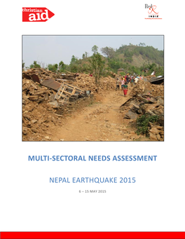 Multi-Sectoral Needs Assessment Nepal Earthquake 2015