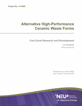 Alternative High-Performance Ceramic Waste Forms