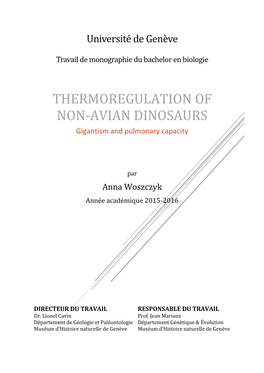 Thermoregulation of Non-Avian Dinosaurs | Anna Woszczyk