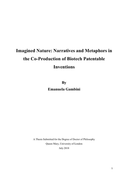 Imagined Nature: Narratives and Metaphors in the Co-Production of Biotech Patentable Inventions