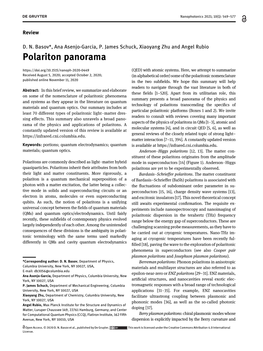 Polariton Panorama (QED) with Atomic Systems