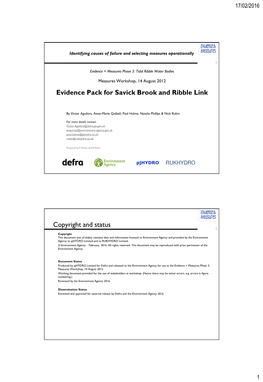 Evidence + Measures Tidal Ribble Water Bodies