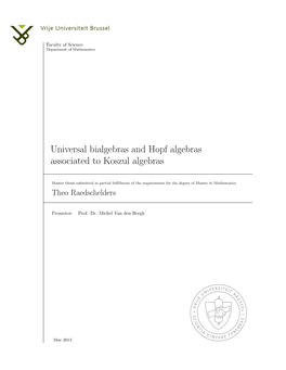 Universal Bialgebras and Hopf Algebras Associated to Koszul Algebras