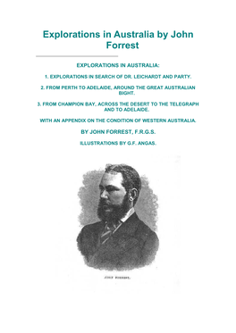 Explorations in Australia by John Forrest