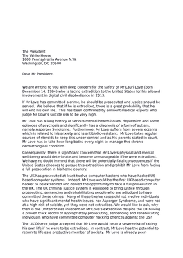 The President the White House 1600 Pennsylvania Avenue N.W. Washington, DC 20500 Dear Mr President, We Are Writing to You with D