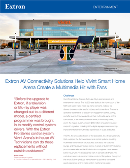 Extron AV Connectivity Solutions Help Vivint Smart Home Arena Create a Multimedia Hit with Fans