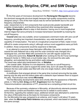 Microstrip, Stripline,CPW,And SIW Design
