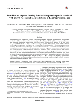 Identification of Genes Showing Differential Expression Profile