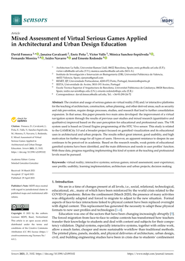 Mixed Assessment of Virtual Serious Games Applied in Architectural and Urban Design Education