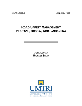 Road-Safety Management in Brazil, Russia, India, and China