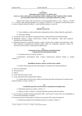 VYHLÁŠKA Okresného Úradu Trenčín Z 10. Októbra 2014, Ktorou Sa