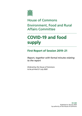 COVID-19 and Food Supply