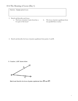 10-6 the Meaning of Locus (Day 1)