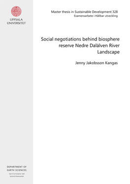 Social Negotiations Behind Biosphere Reserve Nedre Dalälven River Landscape