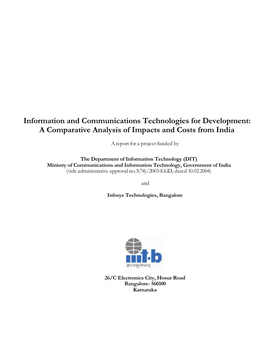 A Comparative Analysis of Impacts and Costs from India a Report for a Project Funded By