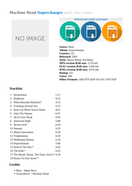 Machine Head Supercharger Mp3, Flac, Wma